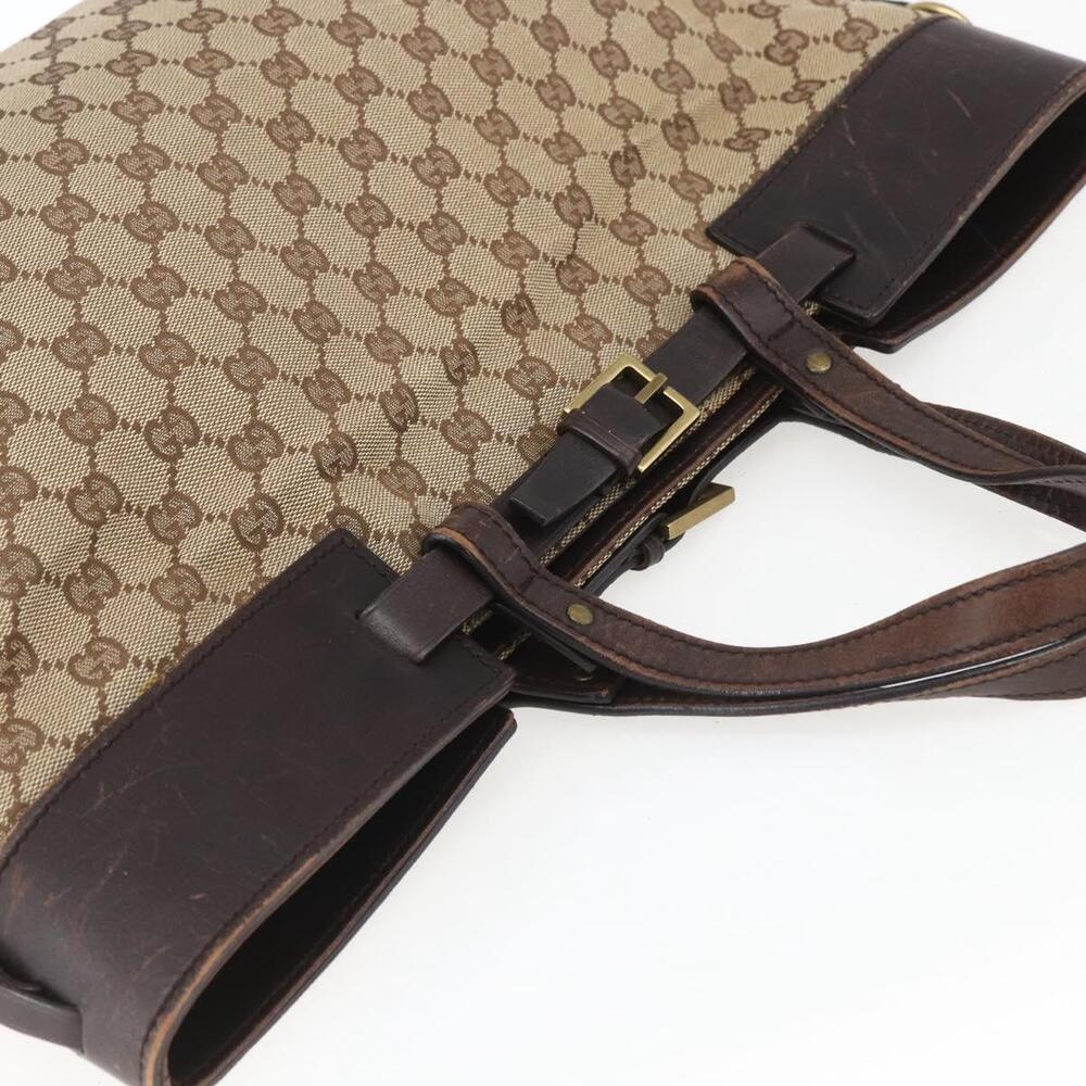 GUCCI GG Canvas Tote Bag Beige Gold 106251 Auth 162943 - Picture 6 of 16